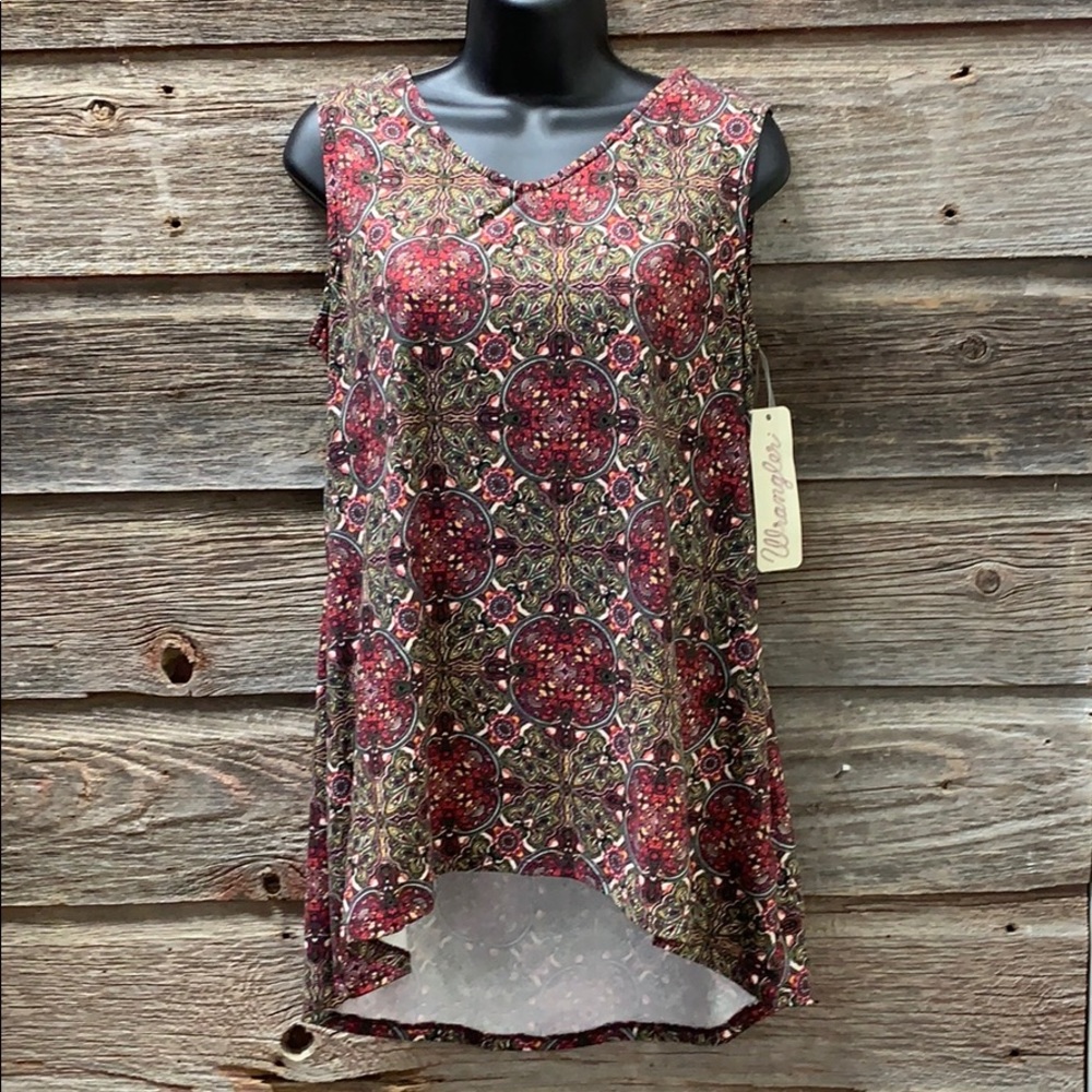 Wrangler Faux Suede Sleeveless Top w/Hi Lo Hem NWT